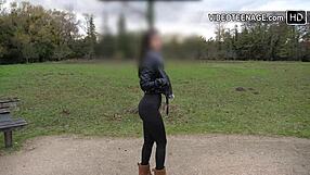 Booty Brunette Strips For Her First Casting Session.