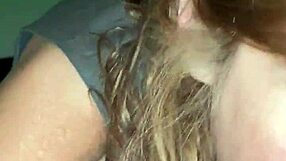 white lady gets cum in mouth again