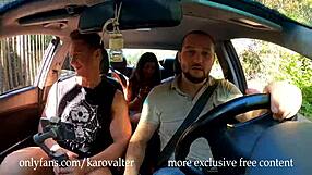 Oh wow, cute babe gets assfucked hard by three guys outdoors!