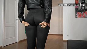 Booty Brunette Strips For Her First Casting Session.