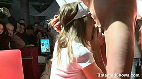 Hot Stripper Nurse Performs Striptease On Stage Swallowing Cock In Hospital Setting