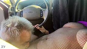 Easylara Licks Lara's Big Tits and Pussy in Truck