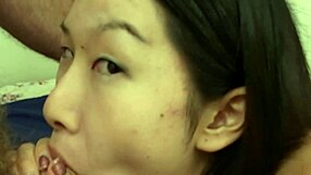 Hey, this hot asian babe gives killer blowjobs with her perfect tits every time. Can you handle her?