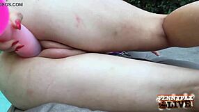 Cute Ginger Student Penny Pax Uses Big Dildo On Her Wet Pink Pussy By The Pool.