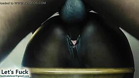 Ebony pussy pounded by massive black cock!