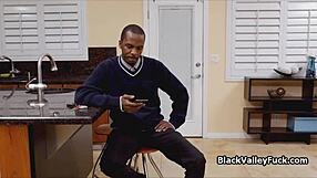 black coed sucks instructor's fat cock 😏