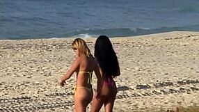 amateur brunette flashes tits on rio de janeiro beaches