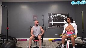 Camsoda big natural tits Ashlyn Peaks gets fucked by personal trainer in doggystyle.