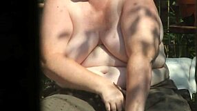 BBW Sunbathing Topless in the Garden!