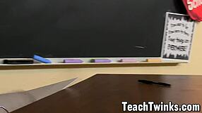 Bored twinks suck cocks and fuck hard at school