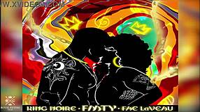 Oh wow, that monster cock dives into her muff while licking tits in the xxx scene!