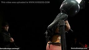 Head in Latex Ball Bound Slut Whipped and Gagged in Rough Bondage Fetish