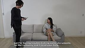 Subordinate Broken into Masochist by Sadistic Female Boss with Pantyhose