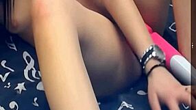 Hey, check out this girl rocking two vibrating dildos like a pro!