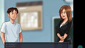 Summertime Saga 48, cumming hard in French teacher's pussy