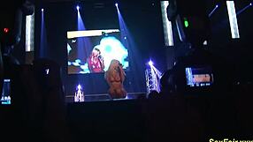 Wow, my flexi stepmom got naked on stage in a wild public show!