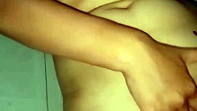 Latina brunette masturbates big tits in bathroom taboo