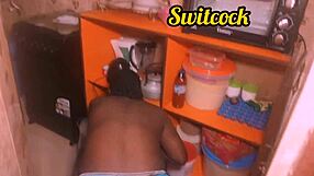 He fucks me in the kitchen with big cock