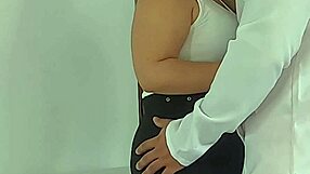 secretaria hits on the on-call doctor, sucking his cock in the medical office while showing big tits and ass