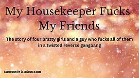 Four girls gangbang housekeeper 😏