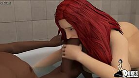 Monster cock share a sensual bath with stepmom and me