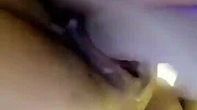 Slutty girl with big boobs masturbating huge dildo