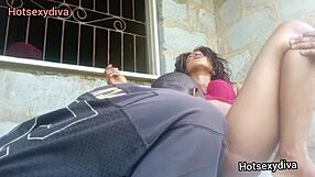 that creamy pussy is loving this big black cock outdoors