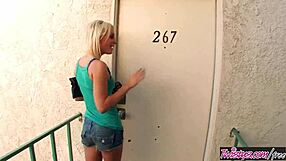 Twistys - Charles Deralexi swallows, starring at natural neckin.