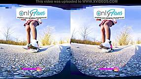 Bold girl crushes nylons in vr 3d shoeplay with high heels and sneakers for psvr reality