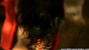 bollywood girl dances seductively while undressing, revealing her pretty nude body in a striptease