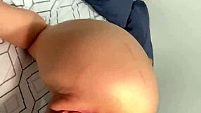 Latina tattooed babe BENT OVER in DOGGYSTYLE, Allan Delon pounding tight pussy