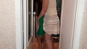 wife fucks husband's mistress with strapon, giving her orgasm.