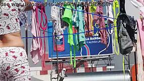 Latina Neighbor Hangs Panties Causing Big Erection