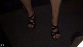 Kim shows off her pussy in a thong at the df club, teasing with every move