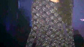 Kim shows off her pussy in a thong at the df club, teasing with every move