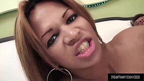 nubile tranny sarah coasta feels so horny sucking and fucking to an anal creampie