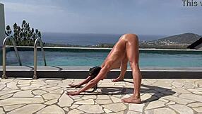 NAKED SENSUAL YOGA by the POOL - Roxy Fox