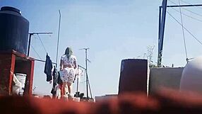 Latina Neighbor Hangs Panties Causing Big Erection