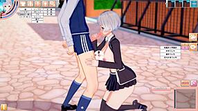 explosive busty jk asami gets tit massage and sex in 3d cg eroge anime