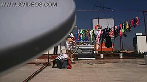 Latina Neighbor Hangs Panties Causing Big Erection