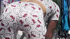 Latina Neighbor Hangs Panties Causing Big Erection