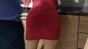 cleaning the kitchen but hinting at a quick masturbation session with the milf