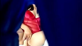 Amateur roleplays trying mother's underwear and masturbates wet pussy to orgasm