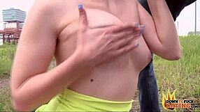 petite redhead teen slut vanessa voxx gets fucked doggystyle outdoors, tight pussy exposed