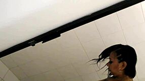 watching dana barzagli while she showers, hidden cam spying on latina pornstar