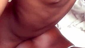 Ebony teen bent over for deep slow doggystyle thrusting