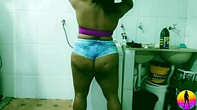 Maid cleans and shows boss video