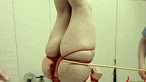 Watch the teacher use extreme dildo on bum with rope BDSM.