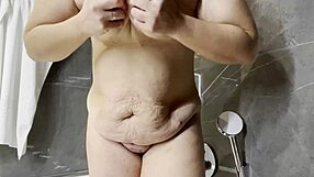 Watch this feedee indulge in belly play with naked tits and big ass!