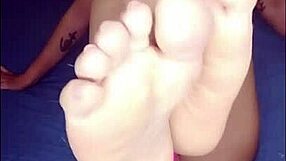 Guided masturbation with footjob leads to delicious orgasm